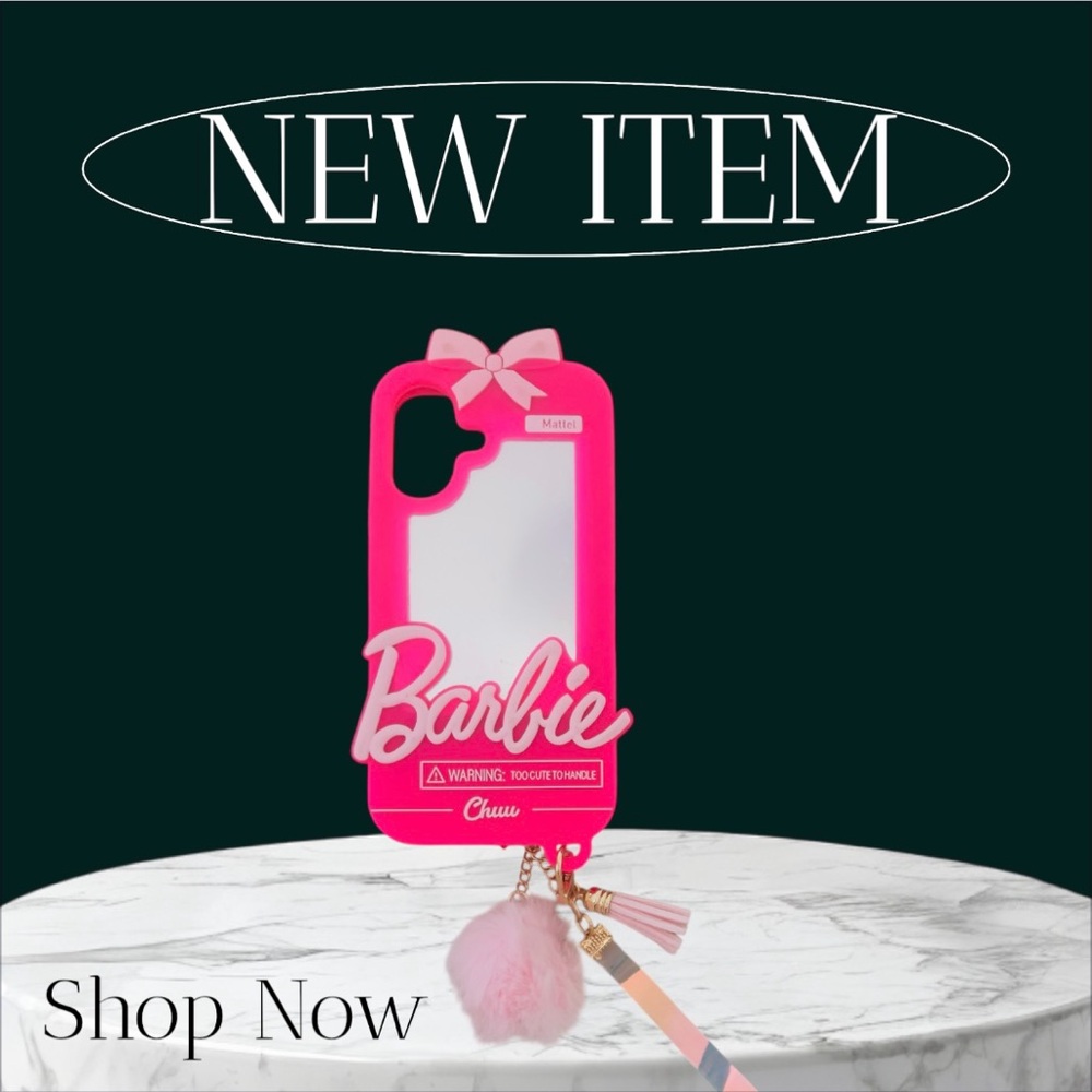 Barbie Hot Pink Phone Case with Playful Charms